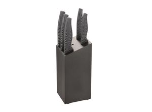 4047125470208 - 6-teiliges Edelstahl Messer-Set mit Messerblock aus Holz Kochmesser Brotmesser Fleischmesser Universalmesser Schälmesser Carbon - Michelino 4047125470208 - 6-teiliges Edelstahl Messer-Set mit Messerblock aus Holz Kochmesser Brotmesser Fleischmesser Universalmesser Schälmesser Carbon - Michelino