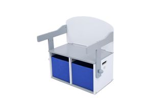 4260595752975 - Multifunktionale 3in1 Tisch- und Sitzbank aus Holz für Kinder mit Spielzeugkisten - Felix in Dunkelblau