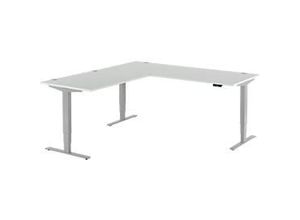 4251898809329 - Genius Winkelschreibtisch AERO FLEX elektr höhenverstellbar 90° Winkel wechselseitig B 2000 mm lichtgrau weißalu + Memorypanel 4251898809329 - Genius Winkelschreibtisch AERO FLEX elektr höhenverstellbar 90° Winkel wechselseitig B 2000 mm lichtgrau weißalu + Memorypanel