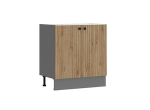 4262354978831 - Küche AVA Artisan Unterschrank 80 cm Lamellenoptik Küchenzeile Einbauküche