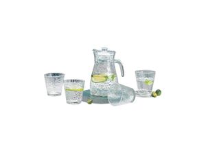 4255698224504 - Cheffinger - 12 Liter Krug Karaffe 4 Gläser je 220ml Glas Trinkgläser Limonade Wasser 5 tlg Set 4255698224504 - Cheffinger - 12 Liter Krug Karaffe 4 Gläser je 220ml Glas Trinkgläser Limonade Wasser 5 tlg Set
