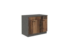 4262354973188 - Spülenschrank Buffet Küche Mario 100 Küchenzeile Einbauküche Old Wood Matera