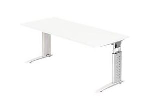4032062141052 - HAMMERBACHER US19 höhenverstellbarer Schreibtisch weiß rechteckig C-Fuß-Gestell weiß 1800 x 800 cm