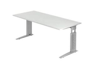 4032062140987 - HAMMERBACHER US19 höhenverstellbarer Schreibtisch lichtgrau rechteckig C-Fuß-Gestell silber 1800 x 800 cm 4032062140987 - HAMMERBACHER US19 höhenverstellbarer Schreibtisch lichtgrau rechteckig C-Fuß-Gestell silber 1800 x 800 cm