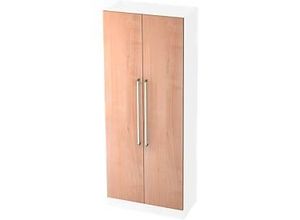 4032062146361 - Aktenschrank TARVIS mit Griff ohne Schloss 5 Ordnerhöhen B 800 x T 420 x H 2004 mm weiß Nussbaum-Dekor