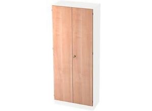 4032062146347 - Aktenschrank 5 OH abschließbar B 800 x T 420 x H 2004 mm weiß Nussbaum-Dekor