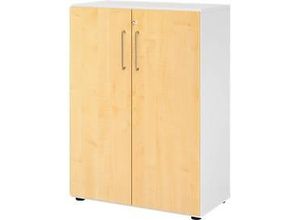 4032062184394 - Schränke Breno 3 OH abschließbar 28 kg je Boden B 800 x T 420 x H 1100 mm weiß Ahorn