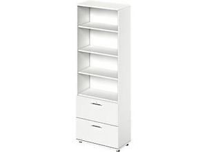 4251898803488 - Schäfer Shop Genius Kombischrank TETRIS WOOD 6 OH H 2270 mm 2 Hängeregistraturauszüge Höhe inkl Gleiter weiß 4251898803488 - Schäfer Shop Genius Kombischrank TETRIS WOOD 6 OH H 2270 mm 2 Hängeregistraturauszüge Höhe inkl Gleiter weiß