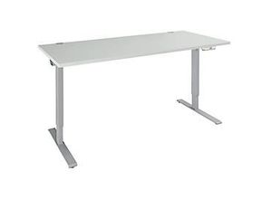 4251898809077 - Genius Schreibtisch AERO FLEX elektrisch höhenverstellbar Rechteck C-Fuß B 1800 mm lichtgrau weißalu 4251898809077 - Genius Schreibtisch AERO FLEX elektrisch höhenverstellbar Rechteck C-Fuß B 1800 mm lichtgrau weißalu