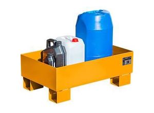 4052462022409 - eurokraft pro Stahl-Auffangwanne für 60-l-Fass LxBxH 800 x 500 x 290 mm lackiert orange RAL 2000 ohne Gitterrost