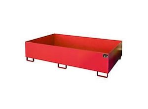 4052462036642 - eurokraft pro Regal-Bodenwanne 1000 l Auffangvolumen LxBxH 2150 x 1300 x 505 mm ohne Gitterrost rot lackiert