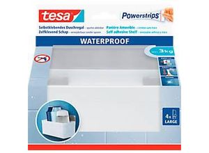 4042448175281 - tesa Powerstrips Korb-Regal Zoom mit Edelstahlleiste belastbar bis max 3 kg