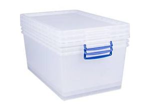 5060456651435 - Really Useful Boxes Aufbewahrungsboxen transparent mit Deckel 62L 3 Stück