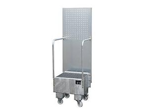 4052462060890 - eurokraft pro Fahrbare Auffangwanne mit Lochplattenwand 1 x 60-l-Fass stehend LxBxH 570 x 590 x 1775 mm feuerverzinkt 4052462060890 - eurokraft pro Fahrbare Auffangwanne mit Lochplattenwand 1 x 60-l-Fass stehend LxBxH 570 x 590 x 1775 mm feuerverzinkt