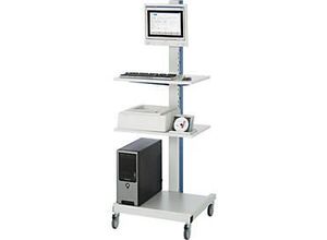 4040376879073 - Computerständer Kabelkanal mit integrierter 4fach-Steckdosenleiste fahrbar RAU
