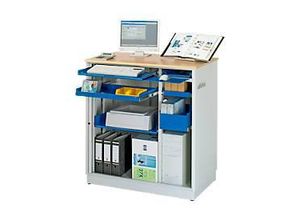 4040376052018 - Computer-Arbeitsplatz HxBxT 1100 x 1030 x 660 mm lichtgrau enzianblau RAU 4040376052018 - Computer-Arbeitsplatz HxBxT 1100 x 1030 x 660 mm lichtgrau enzianblau RAU