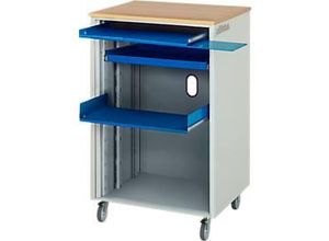 4040376051912 - Computer-Arbeitsplatz HxBxT 1100 x 720 x 660 mm fahrbar lichtgrau   enzianblau RAU