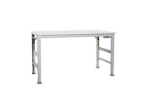 4045916462869 - Arbeitstisch Ergo Elektro-Hydraulik Platte Kunststoff 2500 x 1000 mm alusilber