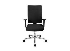 4014296792705 - Bürostuhl PROFI STAR 15 high mit Armlehnen Synchronmechanik Flachsitz für große Menschen schwarz alusilber 4014296792705 - Bürostuhl PROFI STAR 15 high mit Armlehnen Synchronmechanik Flachsitz für große Menschen schwarz alusilber