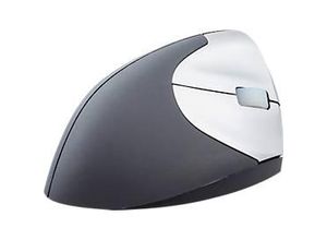 8717399993838 - Funkmaus BakkerElkhuizen Handshake Mouse Wireless f Rechtshänder ergonomisch 2 Tasten & Scrollrad 400-3200 dpi USB Nano-Receiver schwarz-silber