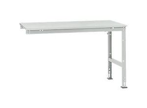 4045916072389 - AU60617035 Arbeits-Anbautisch UNIVERSAL Standard mit Melaminplatte BxTxH = 1500 x 1000 x 760-870 mm Lichtgrau (RAL 7035)
