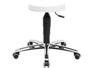 4014296918686 - Laborhocker Tec 70 desinfektionsmittelbeständig gepolstert Hartbodenrollen Ø 35 x H 390 – 520 mm weiss
