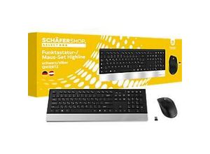 4251898800975 - Select Sparset Funktastatur & Funkmaus Highline QWERTZ Handballenauflage Maus mit 5 Tasten bis 1600 dpi bis 10 m schwarz-silber 4251898800975 - Select Sparset Funktastatur & Funkmaus Highline QWERTZ Handballenauflage Maus mit 5 Tasten bis 1600 dpi bis 10 m schwarz-silber