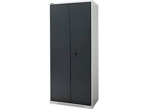4051273768759 - Genius Flügeltürenschrank FS Stahl mit Belüftungslöchern B 810 x T 520 x H 1950 mm 5 OH Lichtgrau Anthrazitgrau bis 300 kg 4051273768759 - Genius Flügeltürenschrank FS Stahl mit Belüftungslöchern B 810 x T 520 x H 1950 mm 5 OH Lichtgrau Anthrazitgrau bis 300 kg