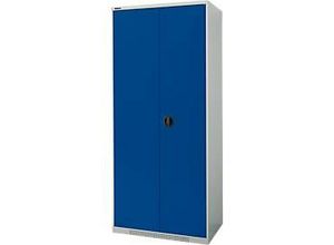 4051273768742 - Genius Flügeltürenschrank FS Stahl mit Belüftungslöchern B 810 x T 520 x H 1950 mm 5 OH Lichtgrau Enzianblau bis 300 kg 4051273768742 - Genius Flügeltürenschrank FS Stahl mit Belüftungslöchern B 810 x T 520 x H 1950 mm 5 OH Lichtgrau Enzianblau bis 300 kg
