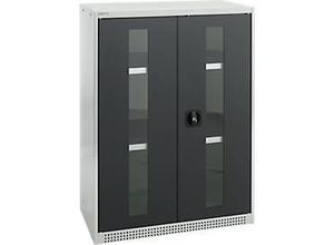 4051273768995 - Genius Flügeltürenschrank FS Stahl Sichtfenster Lüftungslöcher B 810 x T 520 x H 1105 mm 3 OH Lichtgrau Anthrazitgrau bis 180 kg 4051273768995 - Genius Flügeltürenschrank FS Stahl Sichtfenster Lüftungslöcher B 810 x T 520 x H 1105 mm 3 OH Lichtgrau Anthrazitgrau bis 180 kg