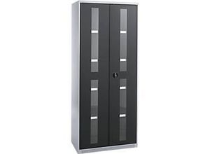 4051273769268 - Genius Flügeltürenschrank FS Stahl Sichtfenster Lüftungslöcher B 810 x T 520 x H 1950 mm 5 OH Weißalu Anthrazitgrau bis 300 kg 4051273769268 - Genius Flügeltürenschrank FS Stahl Sichtfenster Lüftungslöcher B 810 x T 520 x H 1950 mm 5 OH Weißalu Anthrazitgrau bis 300 kg