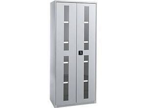 4051273769244 - Genius Flügeltürenschrank FS Stahl Sichtfenster Lüftungslöcher B 810 x T 520 x H 1950 mm 5 OH Weißalu Weißalu bis 300 kg 4051273769244 - Genius Flügeltürenschrank FS Stahl Sichtfenster Lüftungslöcher B 810 x T 520 x H 1950 mm 5 OH Weißalu Weißalu bis 300 kg