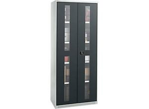 4051273769237 - Genius Flügeltürenschrank FS Stahl Sichtfenster Lüftungslöcher B 810 x T 520 x H 1950 mm 5 OH Lichtgrau Anthrazitgrau bis 300 kg 4051273769237 - Genius Flügeltürenschrank FS Stahl Sichtfenster Lüftungslöcher B 810 x T 520 x H 1950 mm 5 OH Lichtgrau Anthrazitgrau bis 300 kg