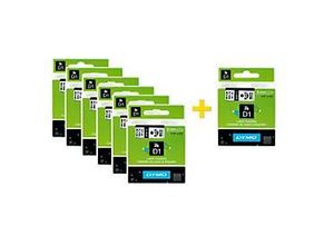 4250510866269 - DYMO® Sparset Schriftbandkassetten 43613 6 mm breit weiß schwarz 6 + 1 GRATIS 4250510866269 - DYMO® Sparset Schriftbandkassetten 43613 6 mm breit weiß schwarz 6 + 1 GRATIS