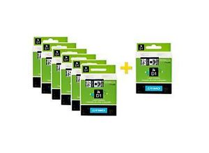 4250510866306 - DYMO® Schriftbandkassette 53713 24 mm weiß schwarz 6 + 1 GRATIS 4250510866306 - DYMO® Schriftbandkassette 53713 24 mm weiß schwarz 6 + 1 GRATIS