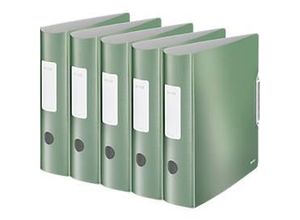 4002432549238 - LEITZ® Ordner Active Style DIN A4 Rückenbreite 82 mm 5 Stück seladon grün 4002432549238 - LEITZ® Ordner Active Style DIN A4 Rückenbreite 82 mm 5 Stück seladon grün