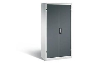 4064615955779 - C+P Akkuladeschrank Basic mit Vollblechtüren H 1950 x B 930 x T 500 mm Lichtgrau Anthrazit 4064615955779 - C+P Akkuladeschrank Basic mit Vollblechtüren H 1950 x B 930 x T 500 mm Lichtgrau Anthrazit