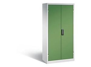 4064615955762 - C+P Akkuladeschrank Basic mit Vollblechtüren H 1950 x B 930 x T 500 mm Lichtgrau Resedagrün 4064615955762 - C+P Akkuladeschrank Basic mit Vollblechtüren H 1950 x B 930 x T 500 mm Lichtgrau Resedagrün