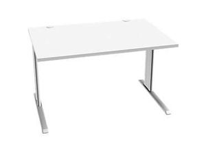 4250510837283 - Pure Schreibtisch PLANOVA BASIC Rechteck C-Fuß B 1200 x T 800 x H 717 mm weiß + Kabelkanal