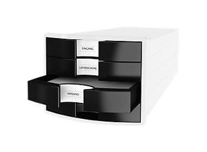 4012473101906 - - Schubladenbox impuls 4 Schubladen din A4 din C4 Polystyrol Gehäusefarbe weiß Farbe der Schublade schwarz 4012473101906 - - Schubladenbox impuls 4 Schubladen din A4 din C4 Polystyrol Gehäusefarbe weiß Farbe der Schublade schwarz