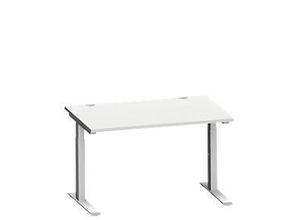 4250510876190 - Genius Schreibtisch MODENA FLEX C-Fuß-Rechteckrohr B 1200 x T 800 mm lichtgrau weißalu