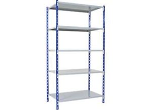 3612970784285 - Universal-Steckregal Grundfeld 5 Stahlblechböden Traglast 125 kg B 1000 x H 2000 x T 500 mm