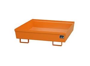 4052462017429 - eurokraft pro Stahl-Auffangwanne mit Randprofilierung LxBxH 1200 x 1200 x 335 mm ohne Rost orange RAL 2000