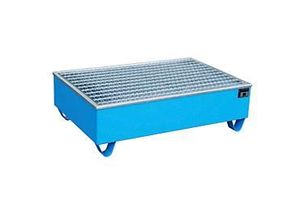 4052462022034 - eurokraft pro Stahl-Auffangwanne mit PE-Einsatz Auffangvolumen 200 Liter LxBxH 1212 x 812 x 363 mm blau lackiert