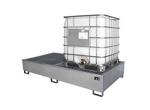 4052462000742 - eurokraft pro Stahl-Auffangwanne mit PE-Einsatz 1000 l für 2 x IBC KTC LxBxH 2662 x 1312 x 438 mm verzinkt 4052462000742 - eurokraft pro Stahl-Auffangwanne mit PE-Einsatz 1000 l für 2 x IBC KTC LxBxH 2662 x 1312 x 438 mm verzinkt