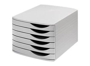 8710968986026 - ATLANTA Schubladenbox 6 flache Schubladen geschlossen DIN A4 Recycling-Kunststoff lichtgrau 8710968986026 - ATLANTA Schubladenbox 6 flache Schubladen geschlossen DIN A4 Recycling-Kunststoff lichtgrau