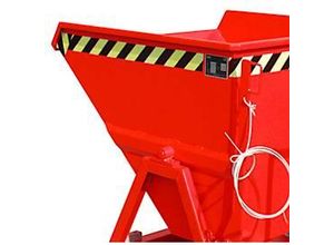 4052462047068 - Späne-Kippmulde Bauer SKS 400 Stahl rot B 1220 x T 1050 x H 1115 mm 400 l bis 1000 kg Rollen Ablasshahn Manuelle Kippvorrichtung