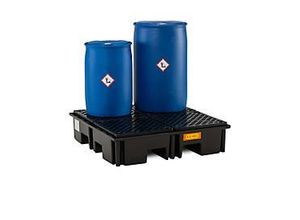 4052886425886 - PE-Palettenauffangwanne CEMO 220 4 für 1 Industriepalette L 1230 x B 1230 x H 290 mm 220 l für 4 x 200 l Fässer PE-Gitterrost 4052886425886 - PE-Palettenauffangwanne CEMO 220 4 für 1 Industriepalette L 1230 x B 1230 x H 290 mm 220 l für 4 x 200 l Fässer PE-Gitterrost
