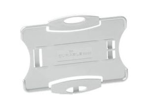 4005546730608 - Ausweishalter ECO für 1 Karte 10 Stück Hoch - oder Querformat B 54 x H 87 mm recycelter Kunststoff grau