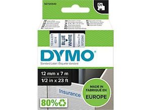 5411313450140 - DYMO Original D1-Etikettenband | blau auf weiß | 12 mm x 7 m | selbstklebendes Schriftband | für LabelManager-Beschriftungsgerät 5411313450140 - DYMO Original D1-Etikettenband | blau auf weiß | 12 mm x 7 m | selbstklebendes Schriftband | für LabelManager-Beschriftungsgerät